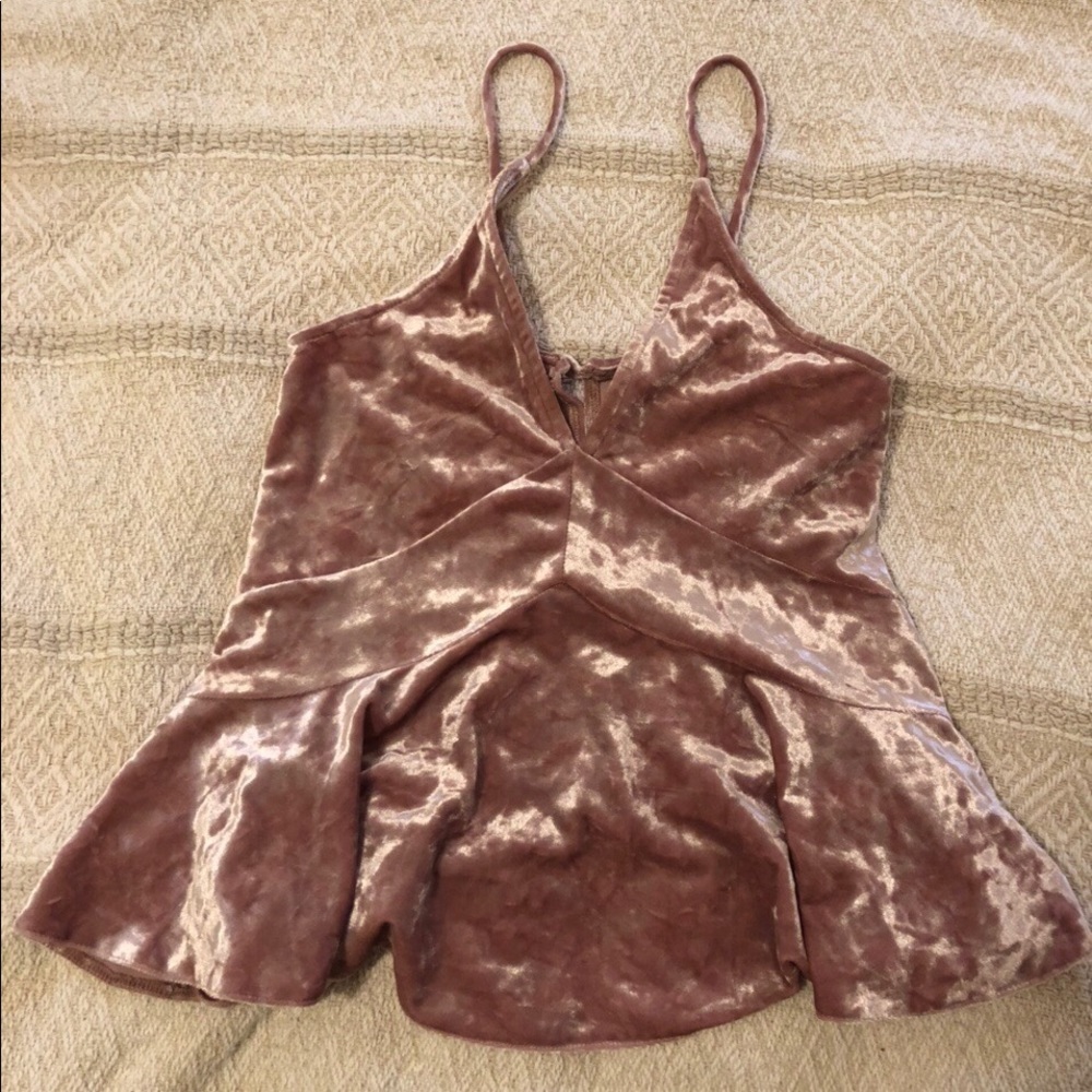ASOS Crushed Velvet Cami in Blush Pink